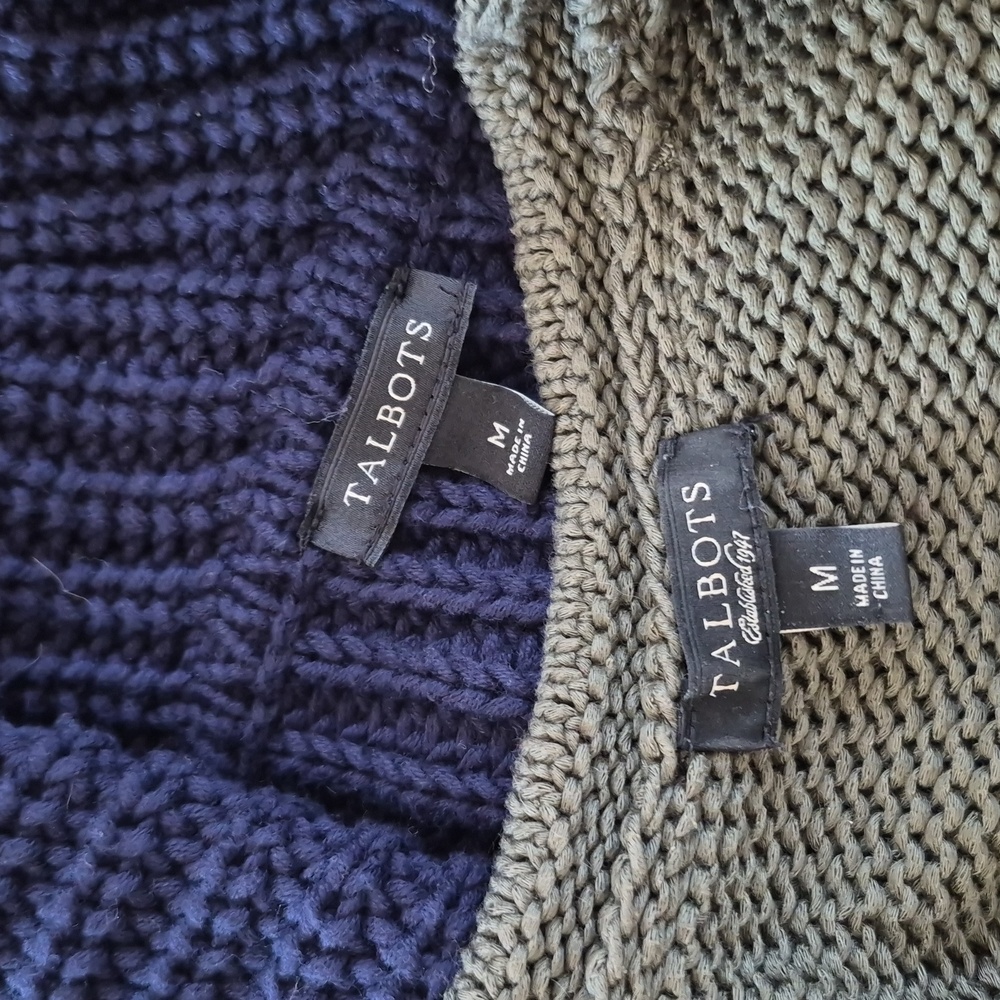 Bundle Of 2- Talbots 100% Cotton Knit Cardigans Sz Medium - Picture 5 of 15